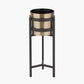 Brass and Matt Black Metal Floor Planter