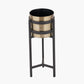 Brass and Matt Black Metal Floor Planter