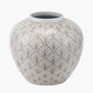 Barbier White Art Deco Fan Ceramic Vase