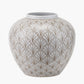 Barbier White Art Deco Fan Ceramic Vase