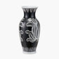 Asteria Black and White Feather Ceramic Urn Vase