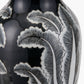 Asteria Black and White Feather Ceramic Urn Vase