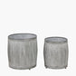 S/2 Galvanised Zinc Barrel Planters