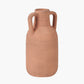 Natural Textured Terracotta Decorative Vase with Handles Large