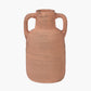 Natural Textured Terracotta Decorative Vase with Handles Medium