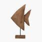 Natural Handcarved Mango Wood Altum Angelfish Ornament