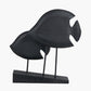 Black Handcarved Mango Wood Double Teardrop Angelfish Ornament