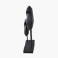 Black Handcarved Mango Wood Double Teardrop Angelfish Ornament