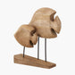 Natural Handcarved Mango Wood Double Teardrop Angelfish Ornament