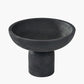 Black Handcarved Mango Wood Bowl with Raised Base