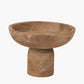 Natural Handcarved Mango Wood Bowl with Raised Base
