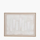 White and Natural Textured Canvas with Natural Frame