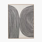 Black and Cream Abstract Canvas with Natural Frame