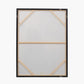 Gold and Blue Tone Abstract Canvas with Black Frame