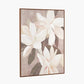 White and Natural Floral Canvas with Oak Effect Frame