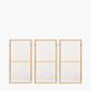 S/3 Natural and White Landscape Canvases with Natural Frames
