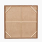 Green and Natural Abstract Square Hessian Canvas with Oak Effect Frame