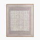 Brown and Natural Grid Design Canvas with Oak Effect Frame