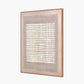 Brown and Natural Grid Design Canvas with Oak Effect Frame