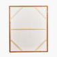Brown and Natural Grid Design Canvas with Oak Effect Frame