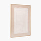 White and Natural Abstract Design Linen Canvas with Elm Effect Frame