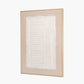 White and Natural Abstract Design Linen Canvas with Elm Effect Frame