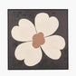 Brown and Natural Large Flower Design Canvas with Black Frame
