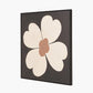 Brown and Natural Large Flower Design Canvas with Black Frame
