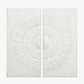 S/2 Antique White Moulded Metal Circle Wall Art