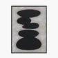 Black and Natural Stone Design Canvas Wall Art with Black Frame