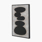 Black and Natural Stone Design Canvas Wall Art with Black Frame