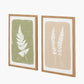 S/2 Green and Natural Fern Canvas Wall Art with Natural Frames