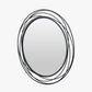 Black Metal Swirl Round Wall Mirror