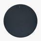 Black Wood Veneer and Foxed Glass Round Wall Mirror