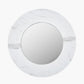White Marble Effect Wood Veneer Round Wall Mirror