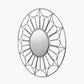 Silver Metal Cane Design Round Wall Mirror