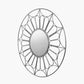 Silver Metal Cane Design Round Wall Mirror