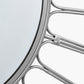 Silver Metal Cane Design Round Wall Mirror