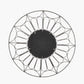 Silver Metal Cane Design Round Wall Mirror