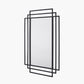 Black Metal Art Deco Rectangular Wall Mirror