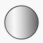 Black Metal Textured Edged Round Wall Mirror