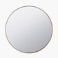 Brushed Gold Metal Slim Frame Round Wall Mirror Medium