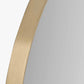 Brushed Gold Metal Slim Frame Round Wall Mirror Small