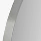 Brushed Silver Metal Slim Frame Round Wall Mirror Medium