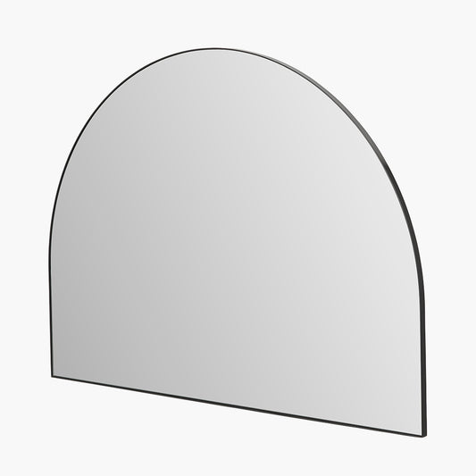 Black Metal Slim Frame Wide Arch Wall Mirror