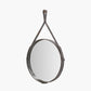 Peppercorn Leather Frame Round Wall Mirror