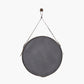 Peppercorn Leather Frame Round Wall Mirror