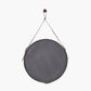 Peppercorn Leather Frame Round Wall Mirror