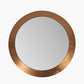 Burnished Gold Metal Angled Frame Round Mirror Large