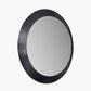 Graphite Metal Angled Frame Round Mirror Large